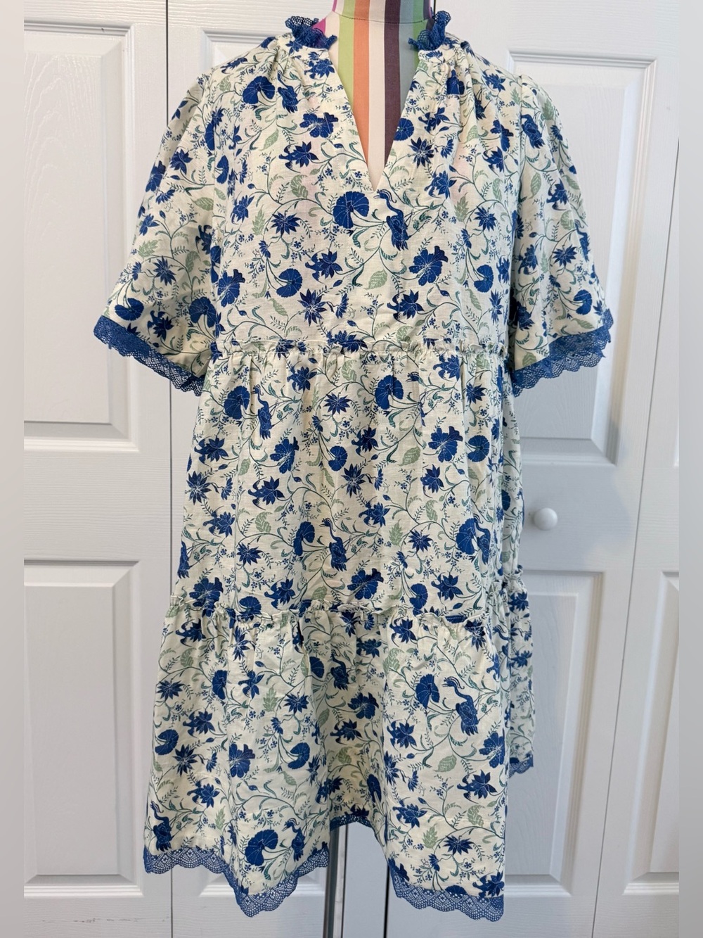 Tuckerneck Bluebird Melody Floral Linen/Cotton blend Dress - Picture 2 of 9